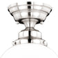 Vaxcel Huntley 1-Light 12" W Satin Nickel Farmhouse Schoolhouse Semi-Flush Mount Ceiling Light With Milk White Glass Shade