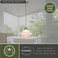Vaxcel Huntley 12-in Pendant White Glass Natural Brass