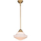 Vaxcel Huntley 12-in Pendant White Glass Natural Brass