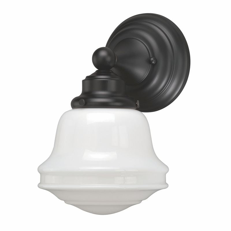 Vaxcel Huntley 1L Vanity Milk Glass Oil Rubbed Bronze