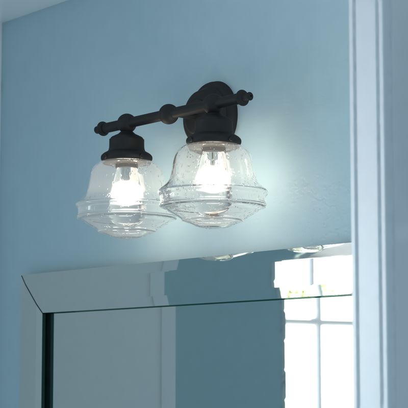 Vaxcel Huntley 2L Vanity Clear Glass Oil Rubbed Bronze