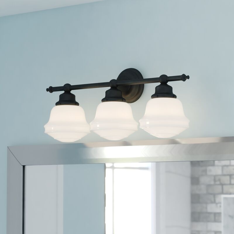 Vaxcel Huntley 3L Vanity Milk Glass Oil Rubbed Bronze