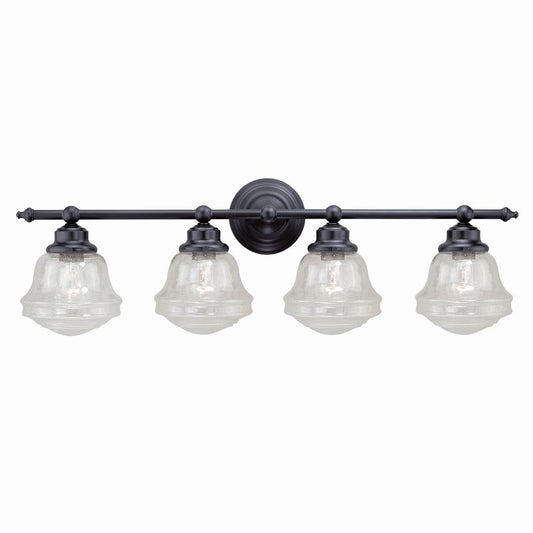 Vaxcel Huntley 4L Vanity Clear Glass Oil Rubbed Bronze