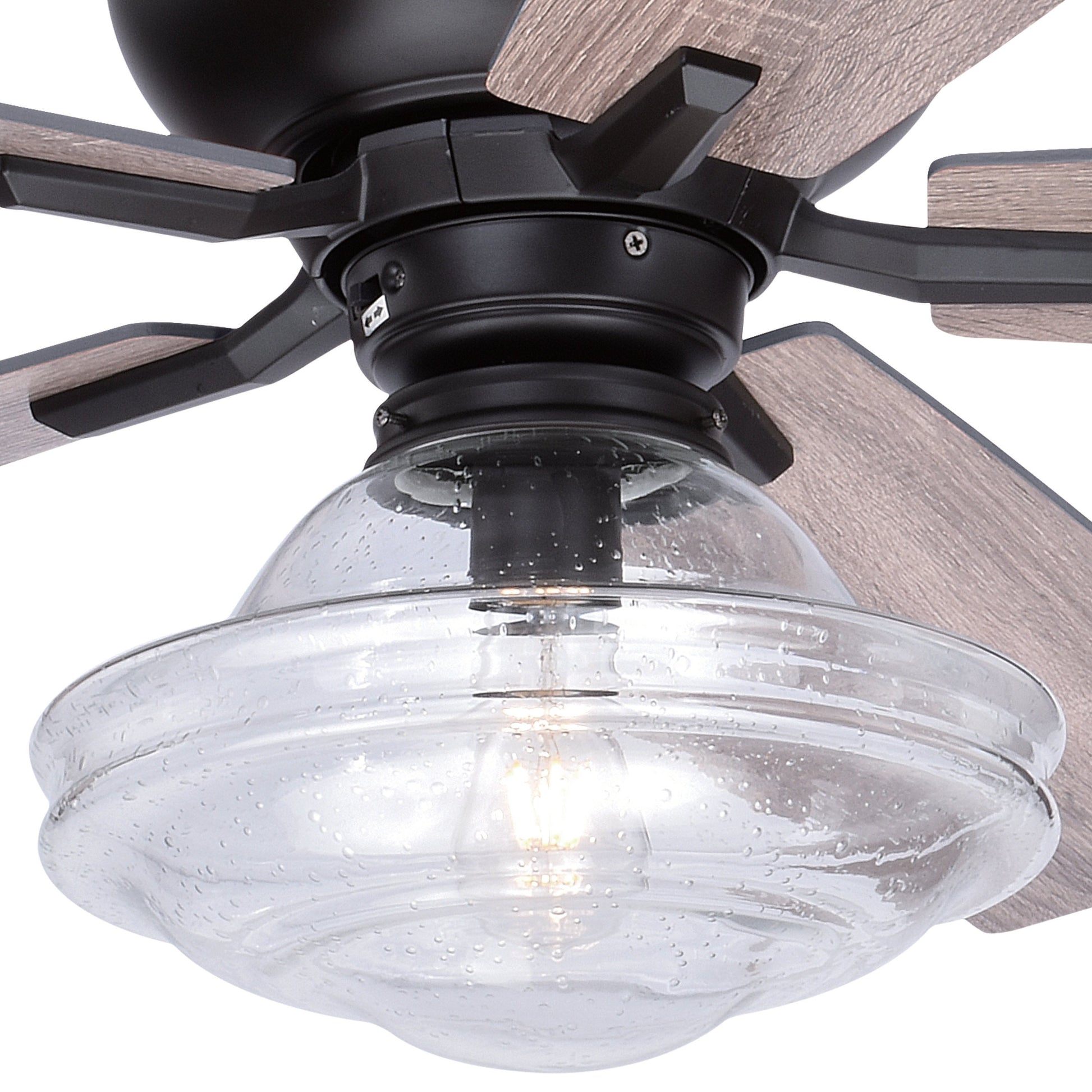 Vaxcel Huntley 52" Bronze Farmhouse Indoor Ceiling Fan With Schoolhouse LED Light Kit and Remote