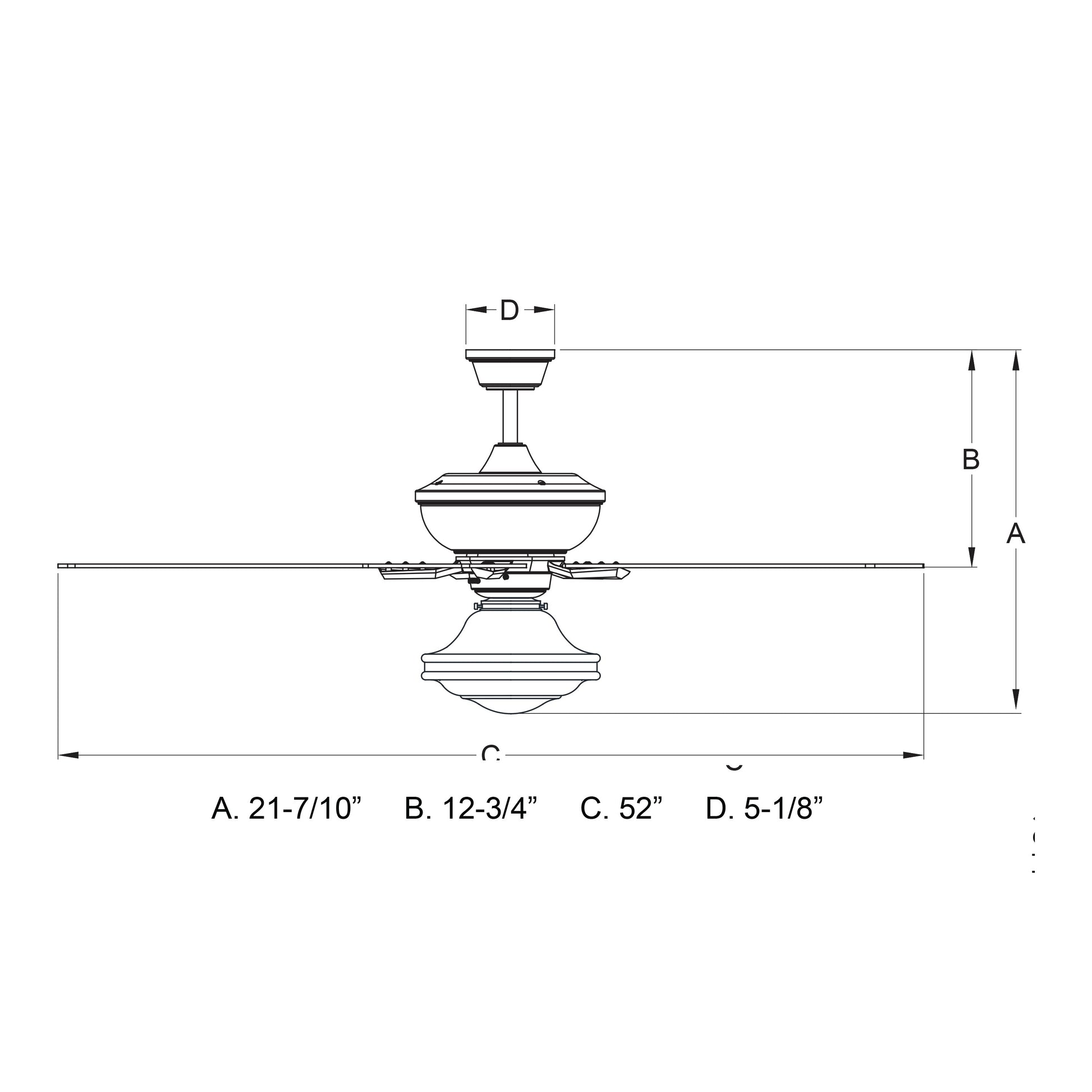 Vaxcel Huntley 52" Bronze Farmhouse Indoor Ceiling Fan With Schoolhouse LED Light Kit and Remote