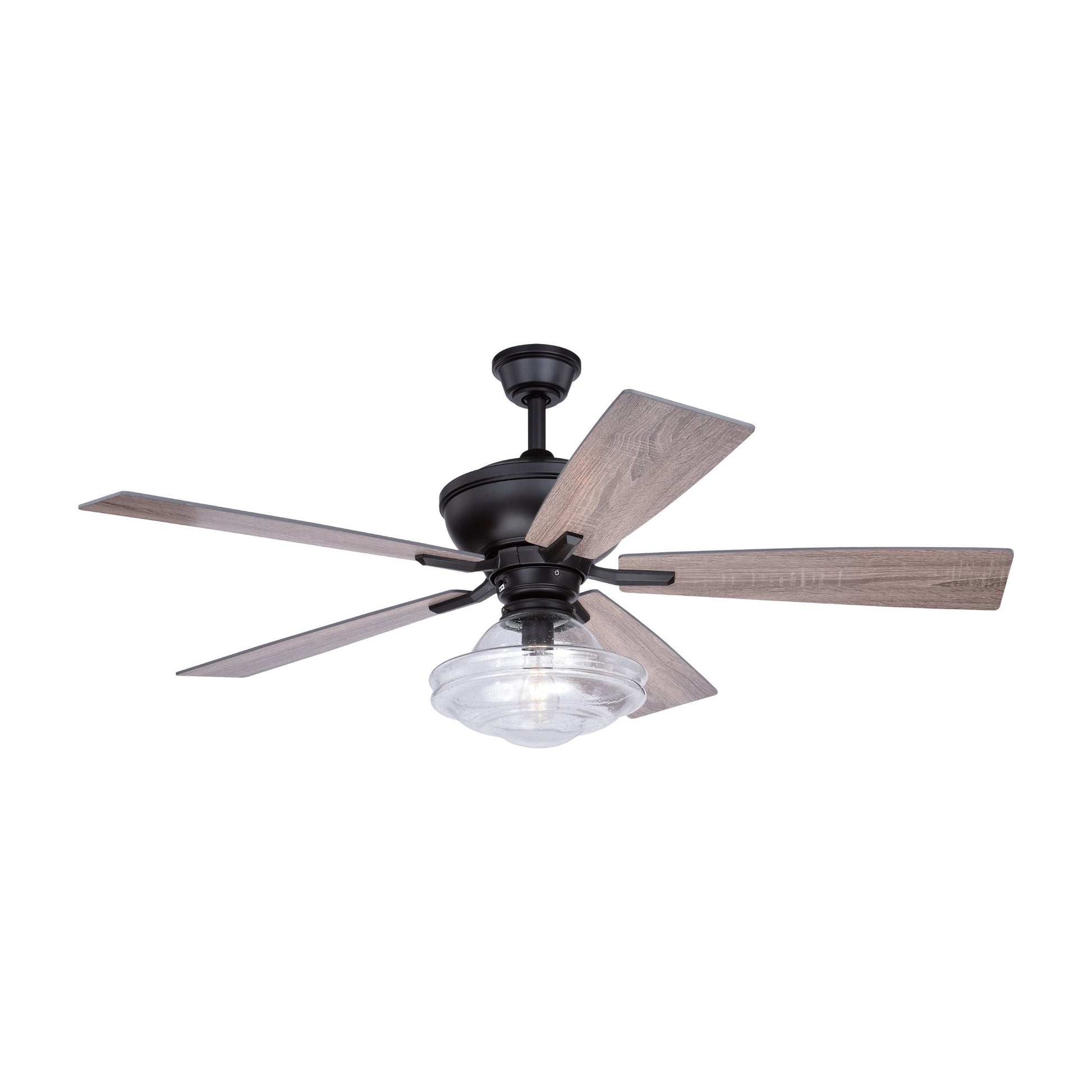 Vaxcel Huntley 52" Bronze Farmhouse Indoor Ceiling Fan With Schoolhouse LED Light Kit and Remote