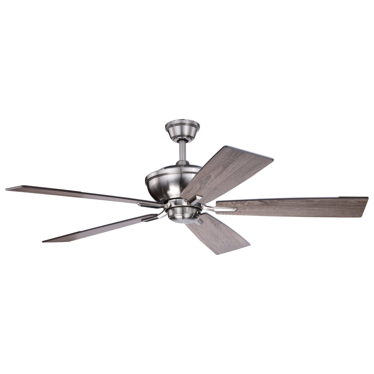 Vaxcel Huntley 52" Satin Nickel Farmhouse Indoor Ceiling Fan With Schoolhouse LED Light Kit and Remote