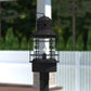 Vaxcel Hyannis 10" 1-Light Black Coastal Outdoor Post Light With Clear Ribbed Glass Shade