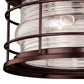 Vaxcel Hyannis Bronze Coastal Round Outdoor Flush Mount Ceiling Light With Clear Ribbed Glass Shade