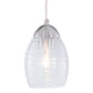 Vaxcel Isley 5" 1-Light Satin Nickel Mini Pendant Ceiling Light With Clear Spun Thread Glass Shade