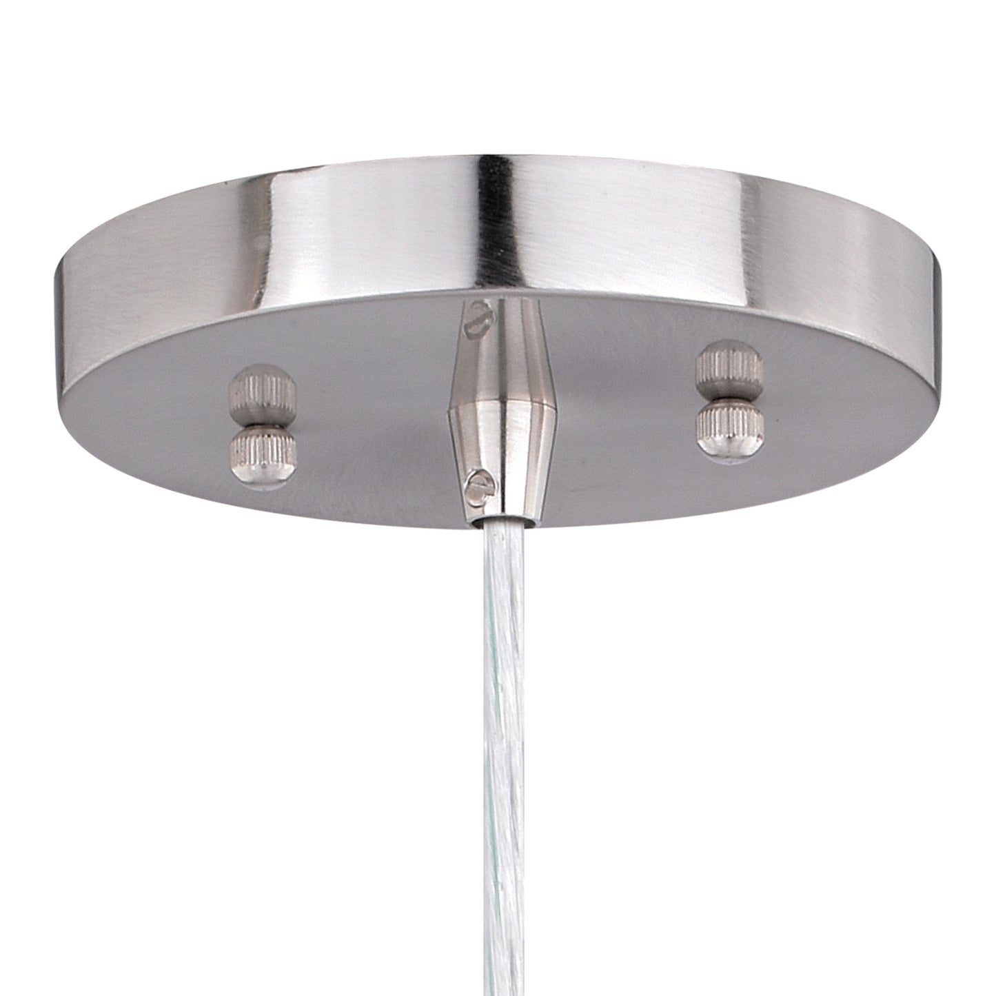 Vaxcel Isley 5" 1-Light Satin Nickel Mini Pendant Ceiling Light With Clear Spun Thread Glass Shade