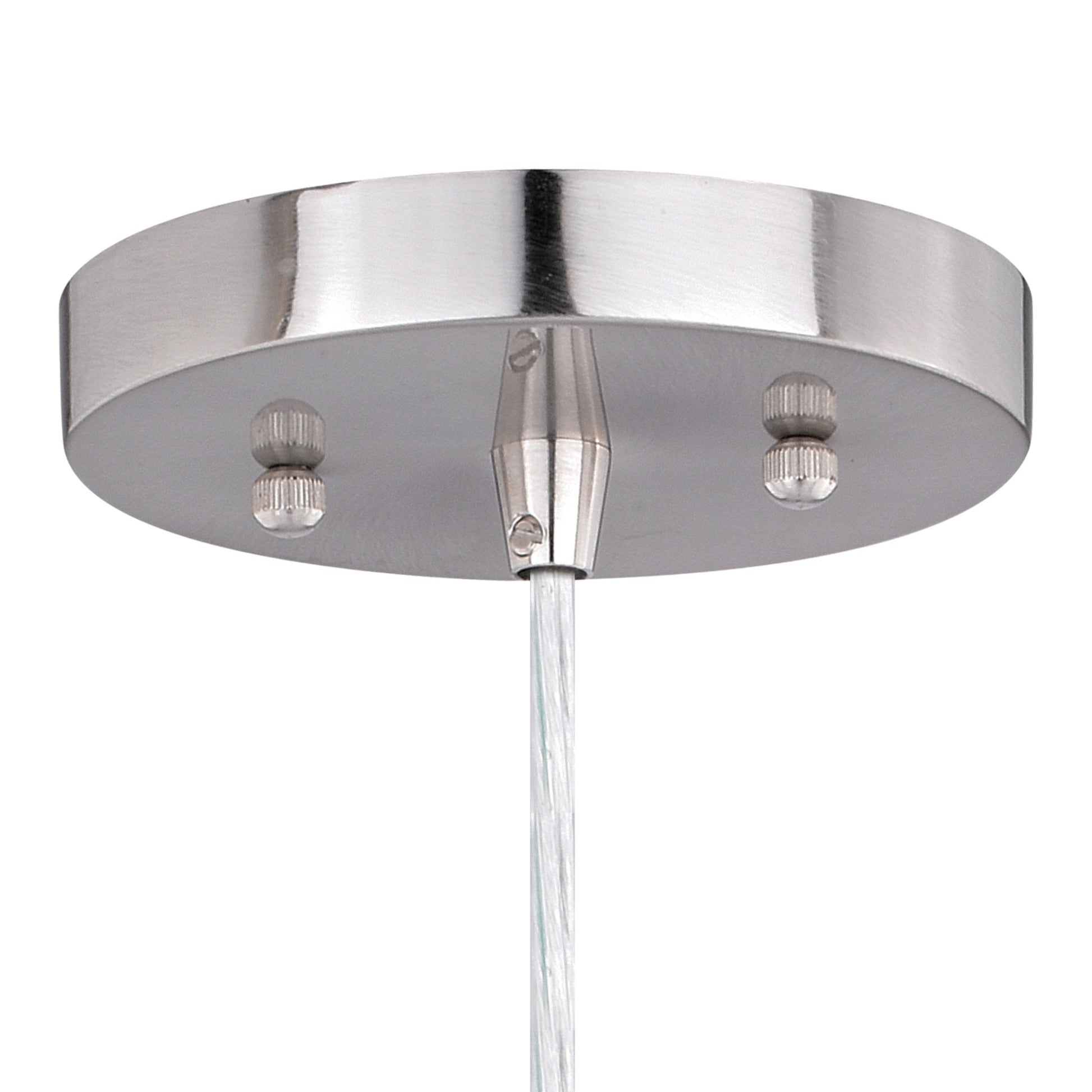 Vaxcel Isley 5" 1-Light Satin Nickel Mini Pendant Ceiling Light With Clear Spun Thread Glass Shade