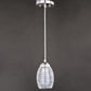 Vaxcel Isley 5" 1-Light Satin Nickel Mini Pendant Ceiling Light With Clear Spun Thread Glass Shade