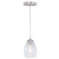 Vaxcel Isley 5" 1-Light Satin Nickel Mini Pendant Ceiling Light With Clear Spun Thread Glass Shade