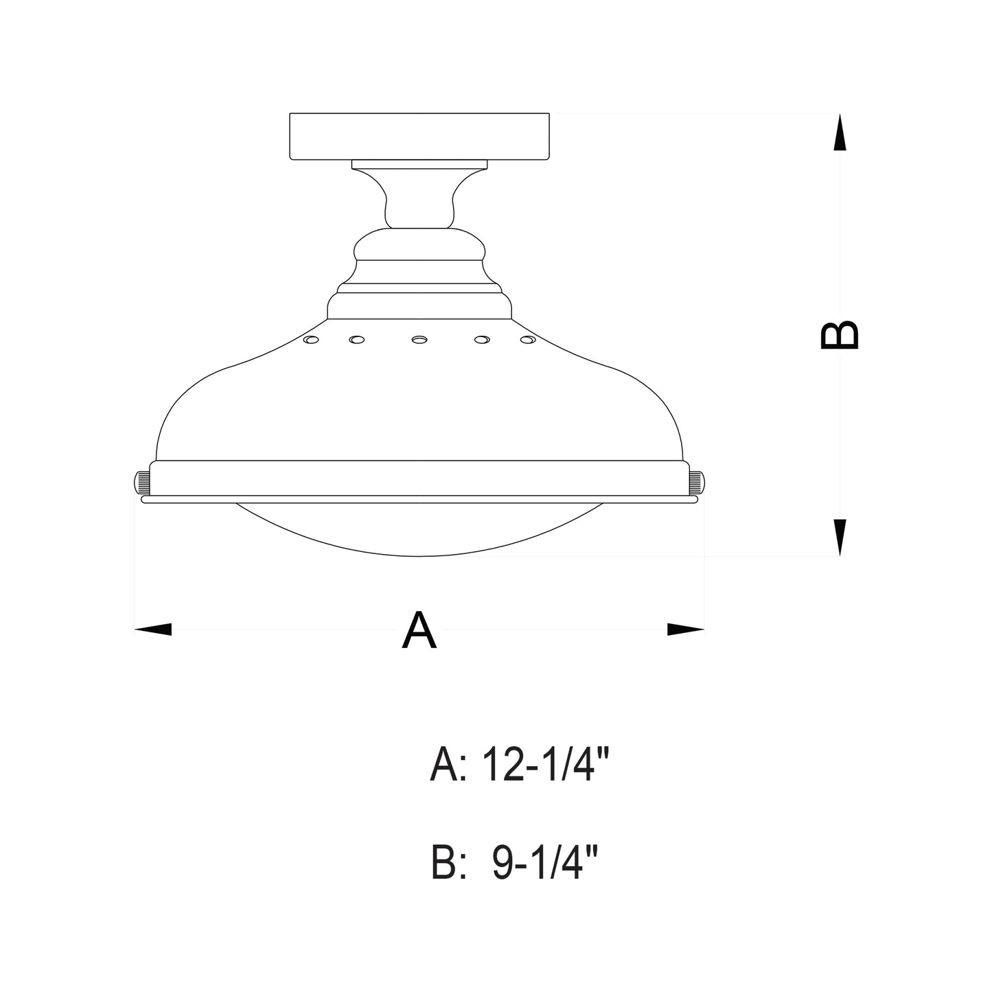 Vaxcel Keenan 12.25" W Bronze Farmhouse Barn Dome Semi Flush Mount Ceiling Light