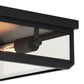 Vaxcel Kinzie Black Outdoor Square Flush Mount Ceiling Light with Clear Glass