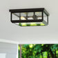 Vaxcel Kinzie Black Outdoor Square Flush Mount Ceiling Light with Clear Glass