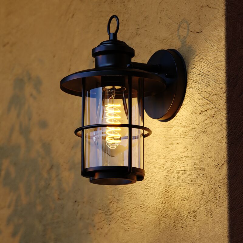 Vaxcel Lake Shore 6.25-in Outdoor Wall Light Textured Black