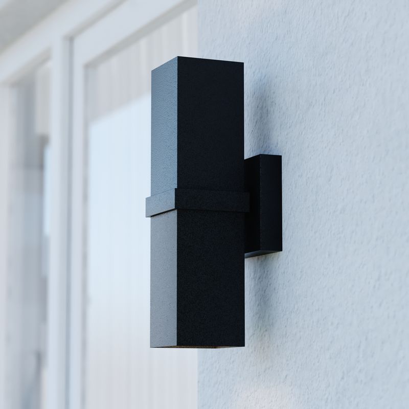 Vaxcel Lavage 14-in. H 2 Light Outdoor Wall Light Textured Black
