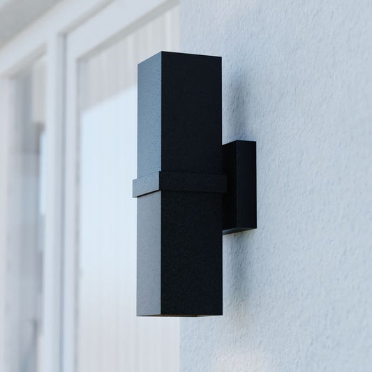 Vaxcel Lavage 14-in. H 2 Light Outdoor Wall Light Textured Black