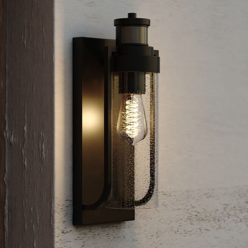 Vaxcel Lawton Dualux 5.75-in. Outdoor Motion Sensor Wall Light Textured Black