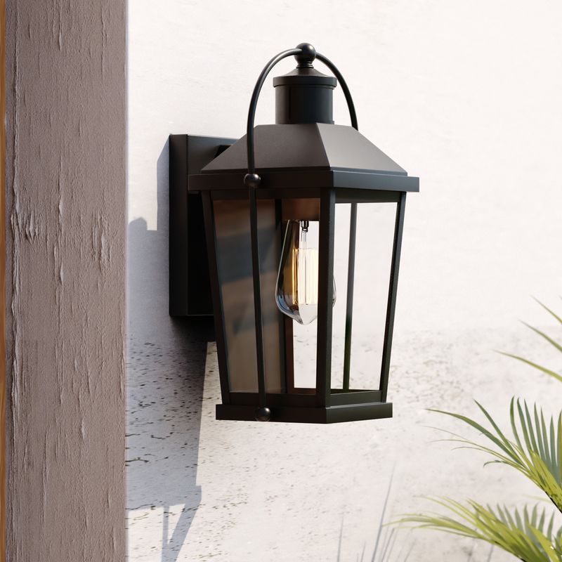 Vaxcel Lexington 1 Light Dualux 8-in. Outdoor Motion Sensor Wall Light Textured Black