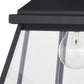 Vaxcel Lexington Black Outdoor Flush Mount Ceiling Light Lantern Clear Glass