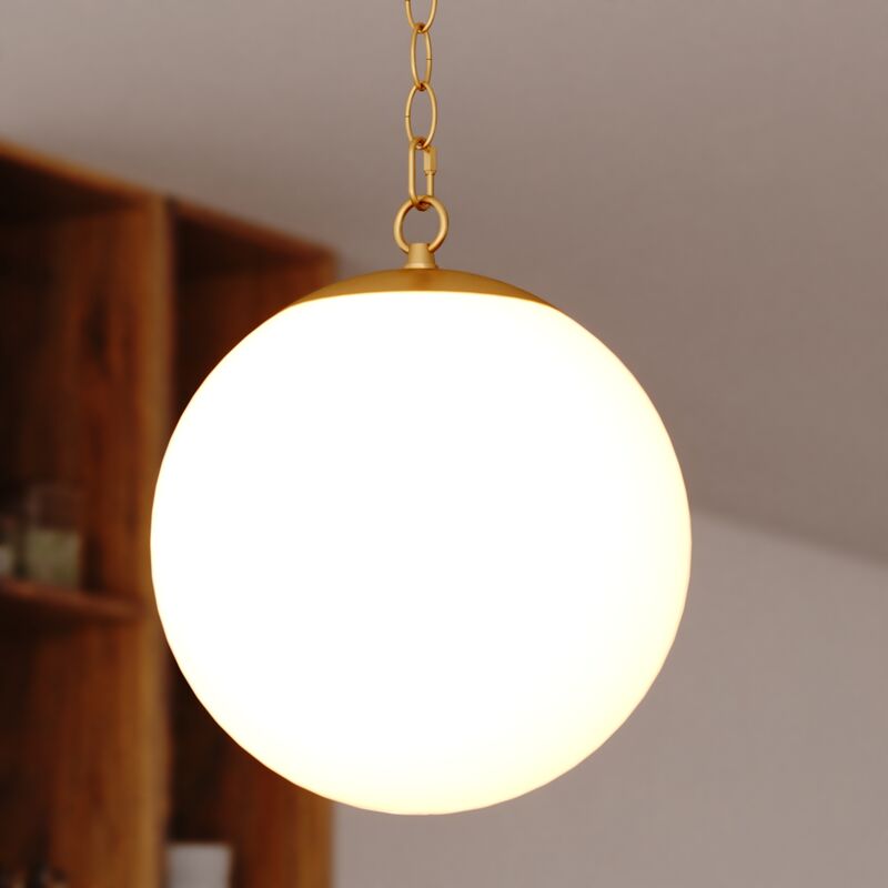 Vaxcel Linden 12-in. 1 Light Globe Pendant Muted Brass