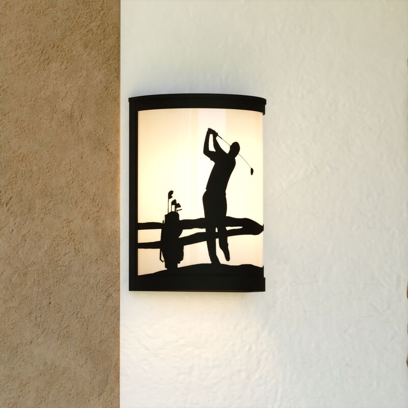 Vaxcel Links 8-in. W Indoor-Outdoor Wall Light Black