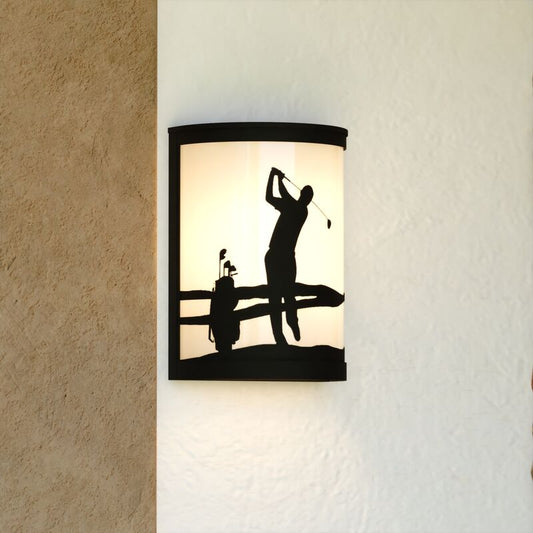 Vaxcel Links 8-in. W Indoor-Outdoor Wall Light Black