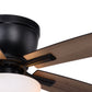 Vaxcel Lisbon 42" Black and Hickory Flush Mount Hugger Ceiling Fan with LED Light Kit and Pull Chain