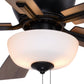 Vaxcel Lisbon 42" Black and Hickory Flush Mount Hugger Ceiling Fan with LED Light Kit and Pull Chain