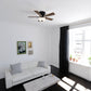 Vaxcel Lisbon 42" Black and Hickory Flush Mount Hugger Ceiling Fan with LED Light Kit and Pull Chain