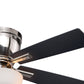 Vaxcel Lisbon 42" Nickel and Black Flush Mount Hugger Ceiling Fan with LED Light Kit and Pull Chain