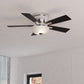 Vaxcel Lisbon 42" Nickel and Black Flush Mount Hugger Ceiling Fan with LED Light Kit and Pull Chain