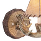 Vaxcel Lodge 1-Light Rustic Wood Antler Armed Wall Sconce Faux Leather Shade