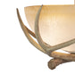 Vaxcel Lodge 16" W Cream Rustic Antler Bowl Semi Flush Mount Ceiling Light Cream Glass