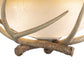 Vaxcel Lodge 16" W Cream Rustic Antler Bowl Semi Flush Mount Ceiling Light Cream Glass