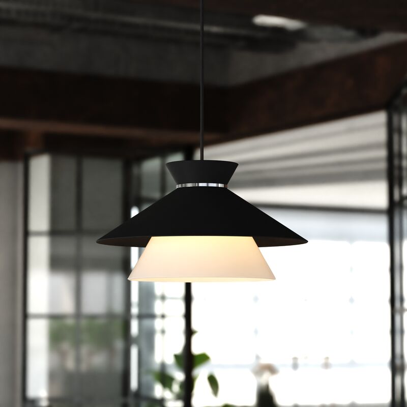 Vaxcel Loomis 15-in. 1 Light Pendant Matte Black