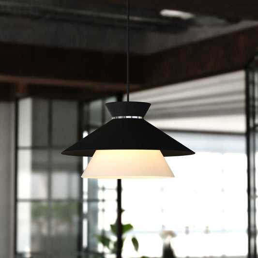 Vaxcel Loomis 15-in. 1 Light Pendant Matte Black