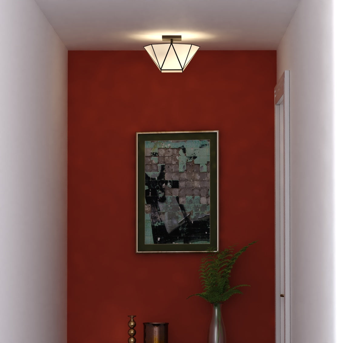 Vaxcel Marion 13-in. 2 Light Semi-Flush Mount Mystic Gold