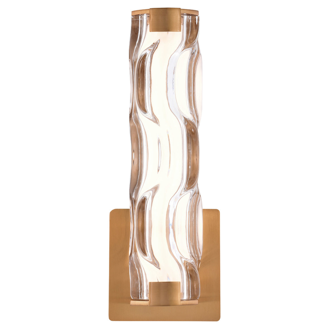 Vaxcel Marseille 1-Light LED Brass Bathroom Vanity Fixture Clear Glass