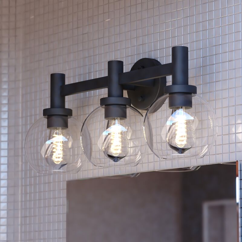 Vaxcel Marshall 3 Light Vanity Matte Black