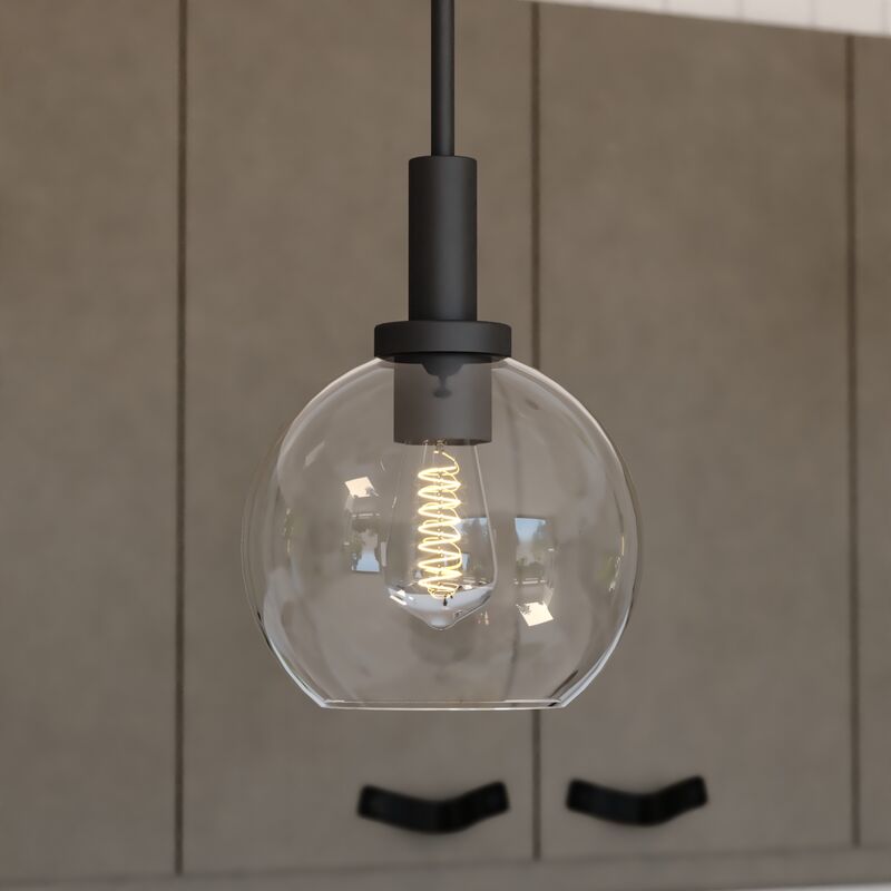Vaxcel Marshall 8-in. Mini Pendant Matte Black