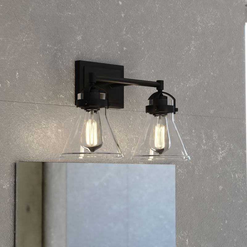 Vaxcel Mason 2 Light Vanity Charcoal Black