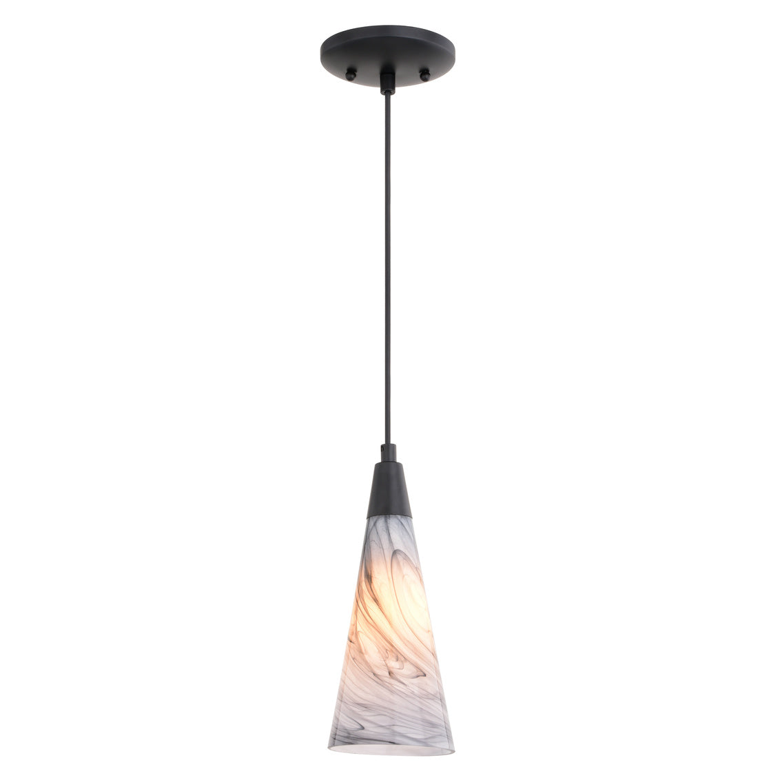 Vaxcel Milano 4.25-in. Mini Pendant Marble Swirl Matte Black