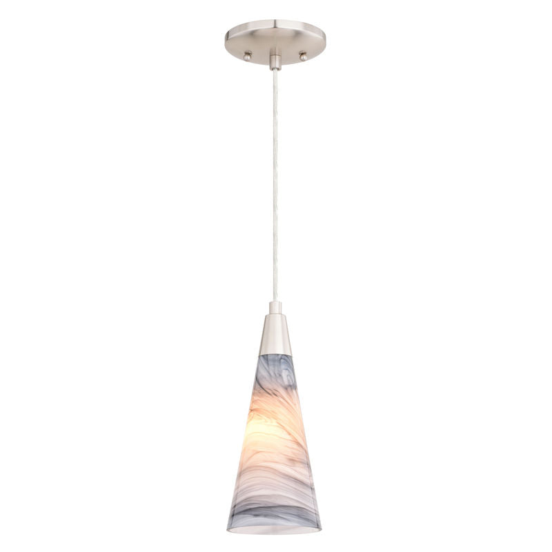 Vaxcel Milano 4.25-in. Mini Pendant Marble Swirl Satin Nickel
