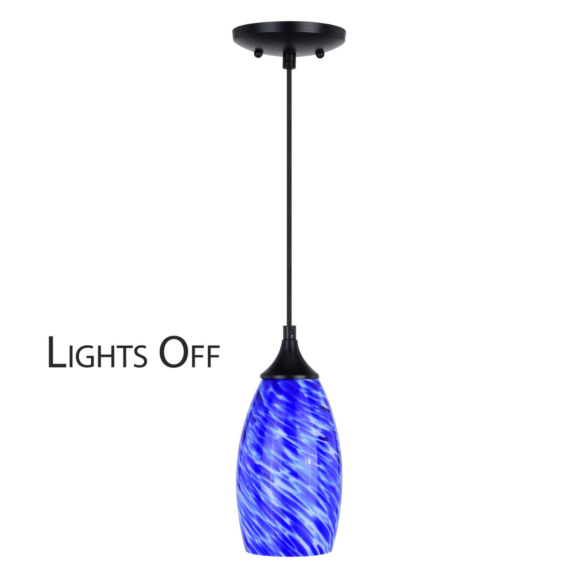 Vaxcel Milano 4.75-in. Mini Pendant Azzura Glass Matte Black
