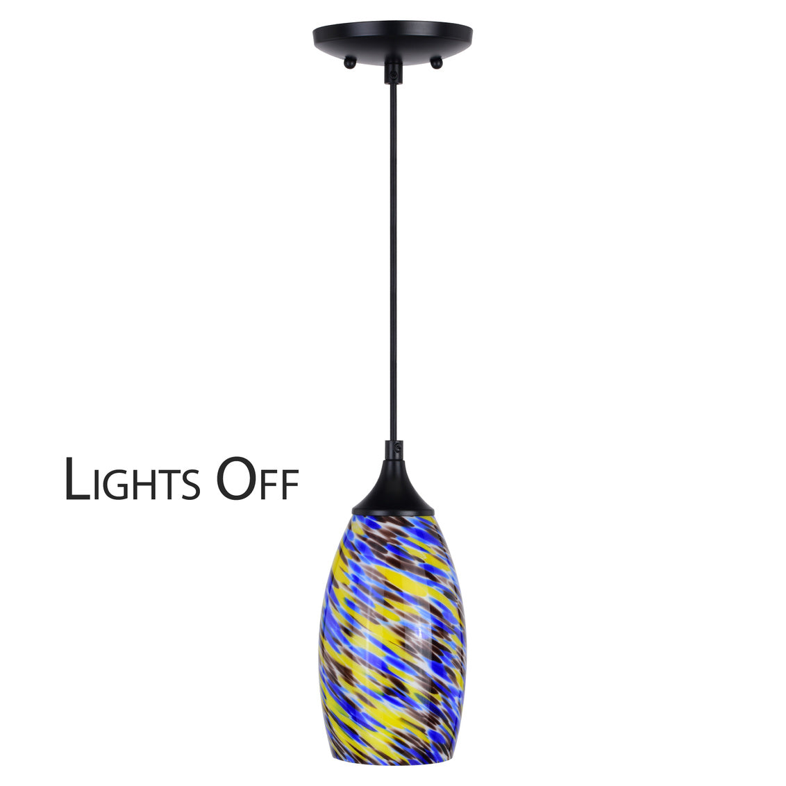 Vaxcel Milano 4.75-in. Mini Pendant Terra Tide Glass Matte Black