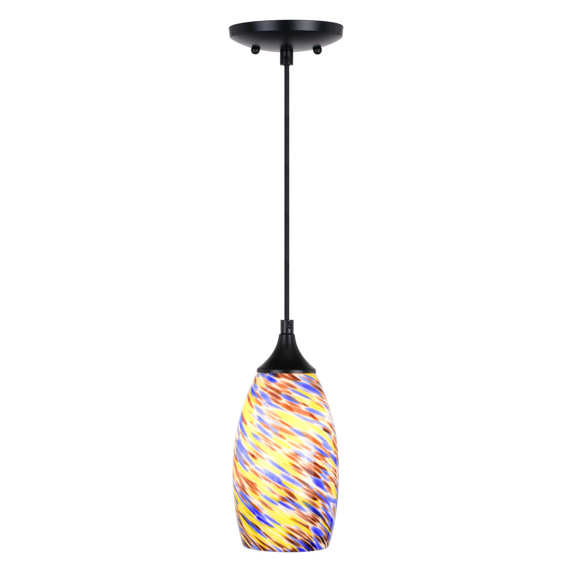 Vaxcel Milano 4.75-in. Mini Pendant Terra Tide Glass Matte Black